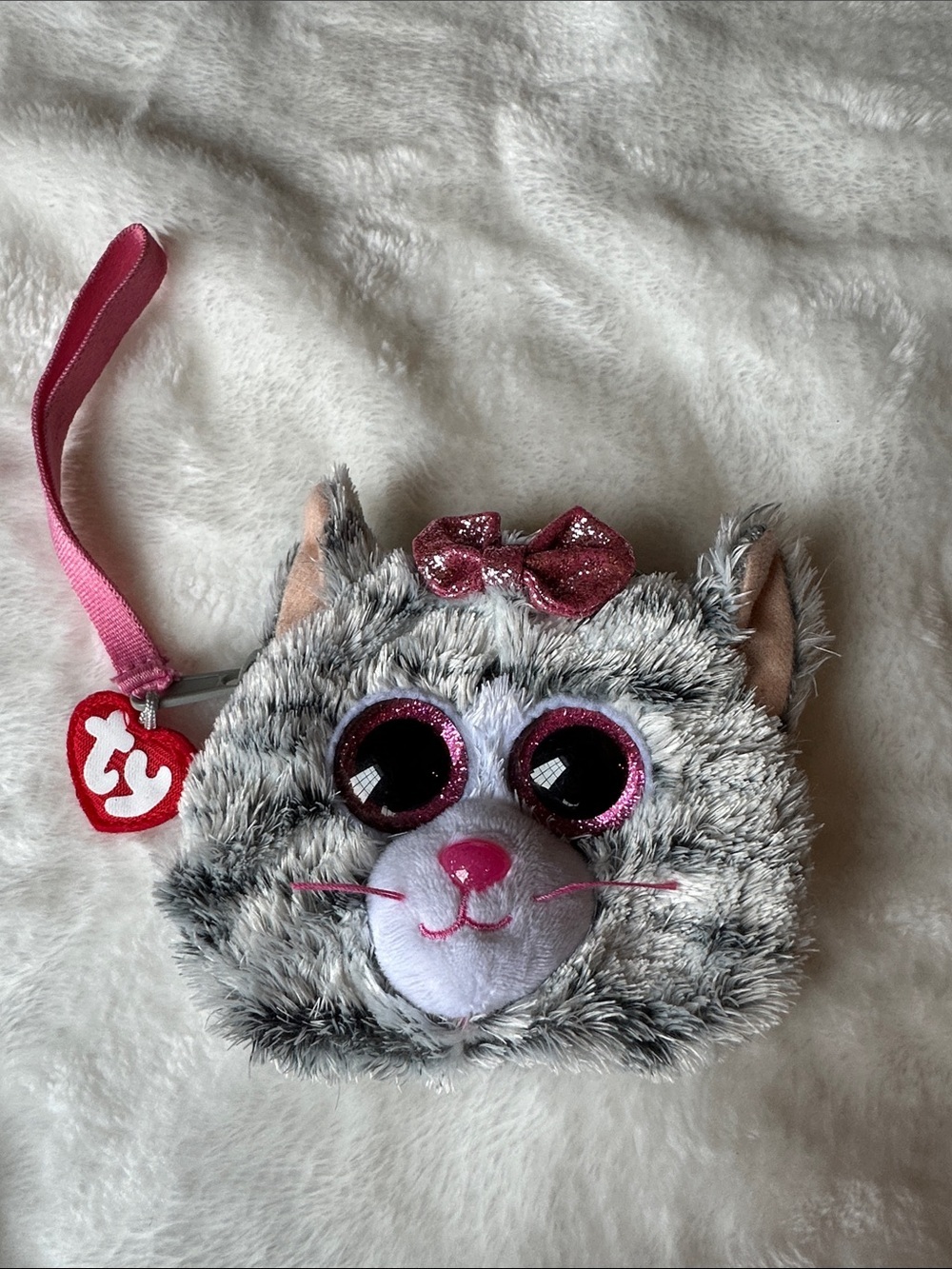 TY GEAR KIKI THE CAT Plush Kitty Wristlet Coin Purse, Bracelet  Fun Fluffy Y2K